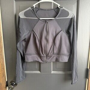 Savage X Fenty Women's Black/Sheer Size XL Cropped Jacket